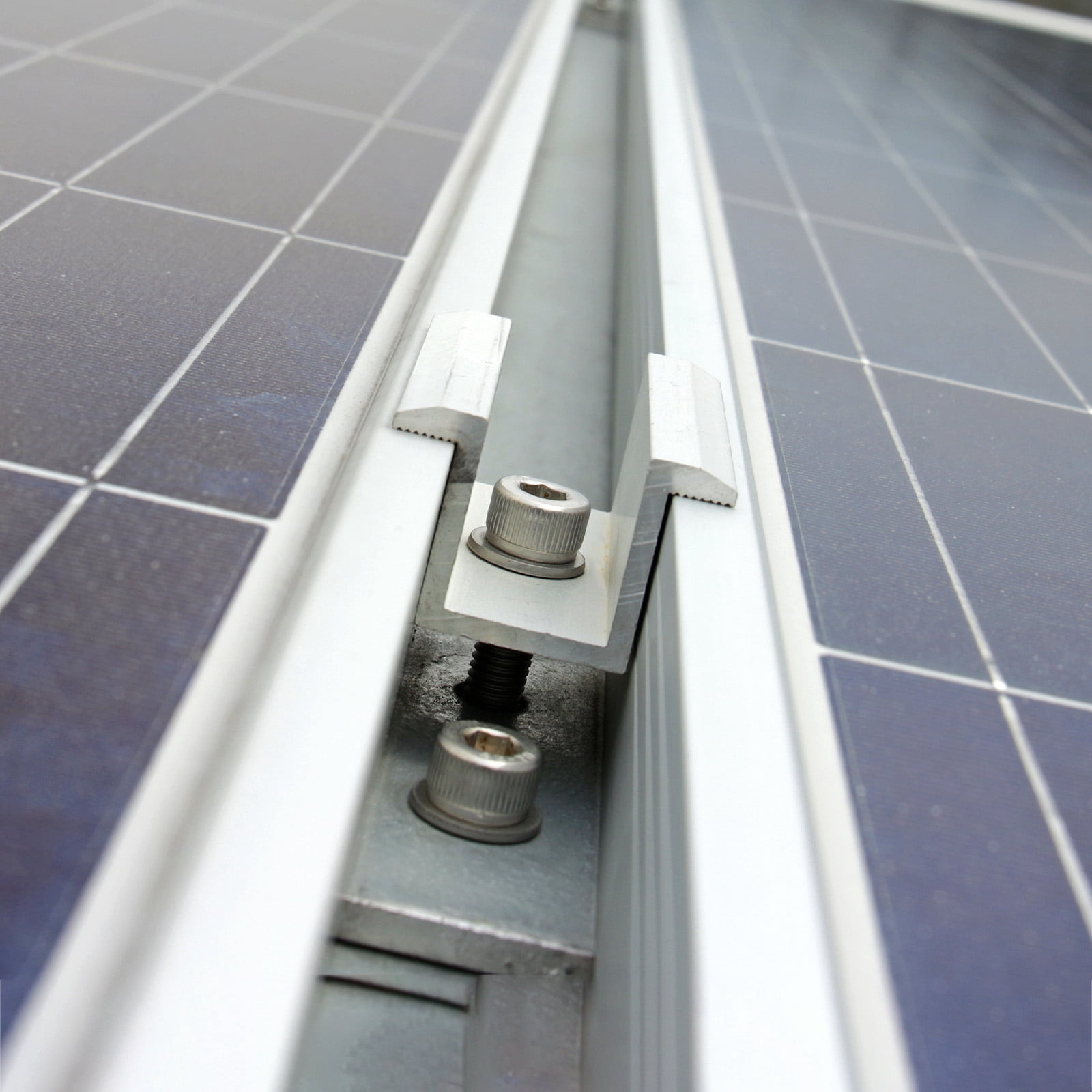 Uxcell 20-Pack Solar Panel Mount Mid Clamps 45mm PV Panel Bracket Corrosion-free Aluminum Anodized Solar Mid Clamp White