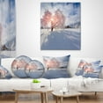 thumbnail image 4 of Designart Winter in Carpathian Village - Landscape Photo Throw Pillow - 16x16, 4 of 5