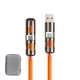 thumbnail image 1 of Basubvide Cable de carga 4 en 1, cable de carga USB 4 en 1, carga rápida máxima 240 W, cable de carga USB 4 en 1 con funda y luz respiratoria, cargr universal para iPhone y Android (naranja, 5, 1 of 3