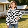 thumbnail image 4 of Girls Hoodies Cute Cow Print Pullover with Pockets Long Sleeve, Animal Hooded Sweatshirt, Warm, Casual, Loose Fit,Fashion Hoodie,Pullover, 4 of 7