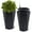 Black, variant on Accreate 22.4" Tall Planters Set of 2 with Rolling Wheels, Water Level Monitor for Indoor and Outdoor
