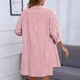thumbnail image 7 of Chbgutlmr 2 Piece Sets for Women Half Sleeve Lapel Neck Button down Shirts Elastic Waist Shorts Loose Casual Lightweight Set, 7 of 7