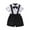 Black, variant on Tfken Boys Outfit Set Size 12 Months-18 Months Kids Clothes Baby Clothes Baby Prints Romper Suspender Pants Set Gentleman Outfit Toddler Boy Outfit Black