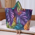 thumbnail image 5 of Colorful Leaf Pattern Hooded Bath Towel，60"x35" for Ages 3 To 12 Kids, Quick Dry Lightweight Soft Microfiber Hood Beach Towel Cover Up for Kids, 5 of 7