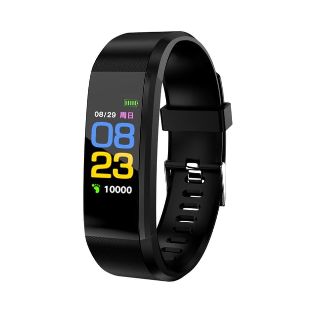 Pulsera inteligente Frecuencia cardíaca Monitoreo de la presión arterial Seguimiento deportivo Control táctil Reloj deportivo para adultos Estudiantes Negro