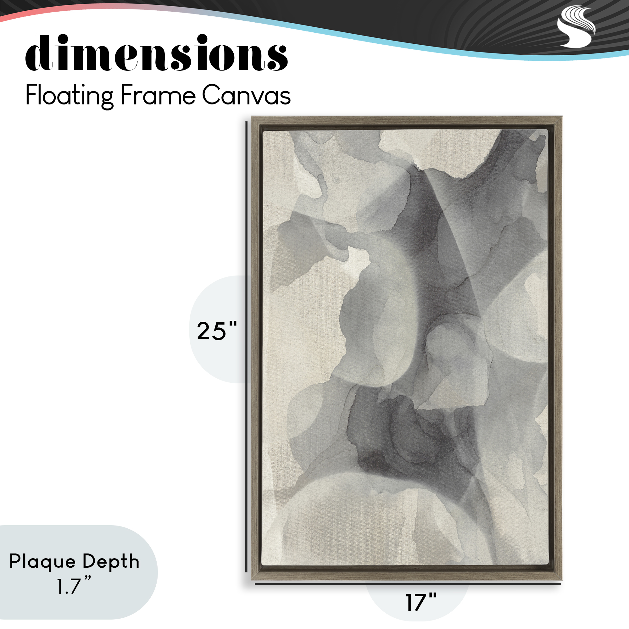 Stupell Industries Mottled Monochrome Abstract Brown Framed Floater Canvas Wall Art, design by Kippi Leonard
