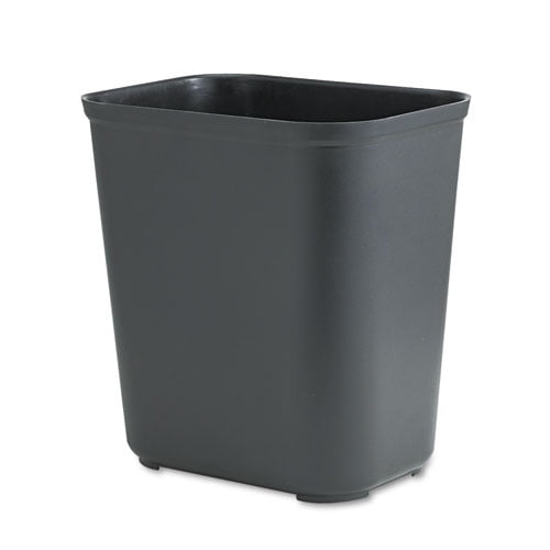 Fiberglass Wastebasket, 7 gal, Fiberglass, Black | Bundle of 2
