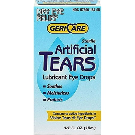 Gericare Artificial Tears Lubricant Eye Drops, 15 mL Per Bottle (5 Pack)