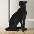 thumbnail image 2 of Resin Figurine Sitting Leopard Statue Artwork Animal Sculpture Tabletop Ornament for Table Centerpieces Office Living Room, 2 of 7