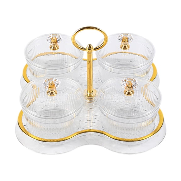 Dried Fruit Snack Serving Plate Divided Serving Dishes Storage Box PET Durable Material for Living Room Office Wedding