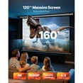 thumbnail image 2 of KFFKFF 120-Inch Motorized Projector Screen, 4:3 Electric Projection Display with Remote Control, Wall-Mountable Screen for Home, Office, or Theater Use, 2 of 9