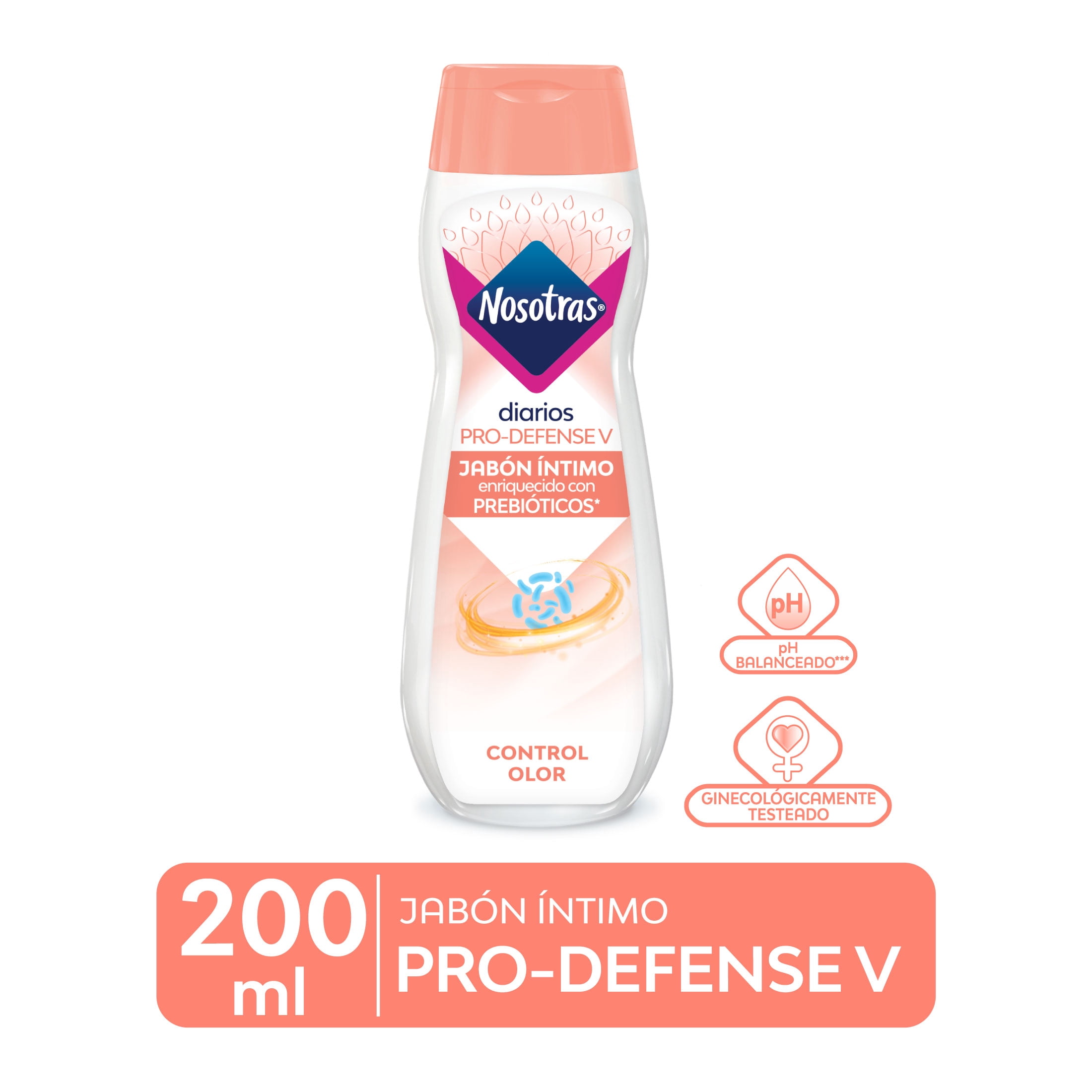 Nosotras Diarios Pro Defense V with Prebiotics, Feminine Wash, pH Balanced, 200ml