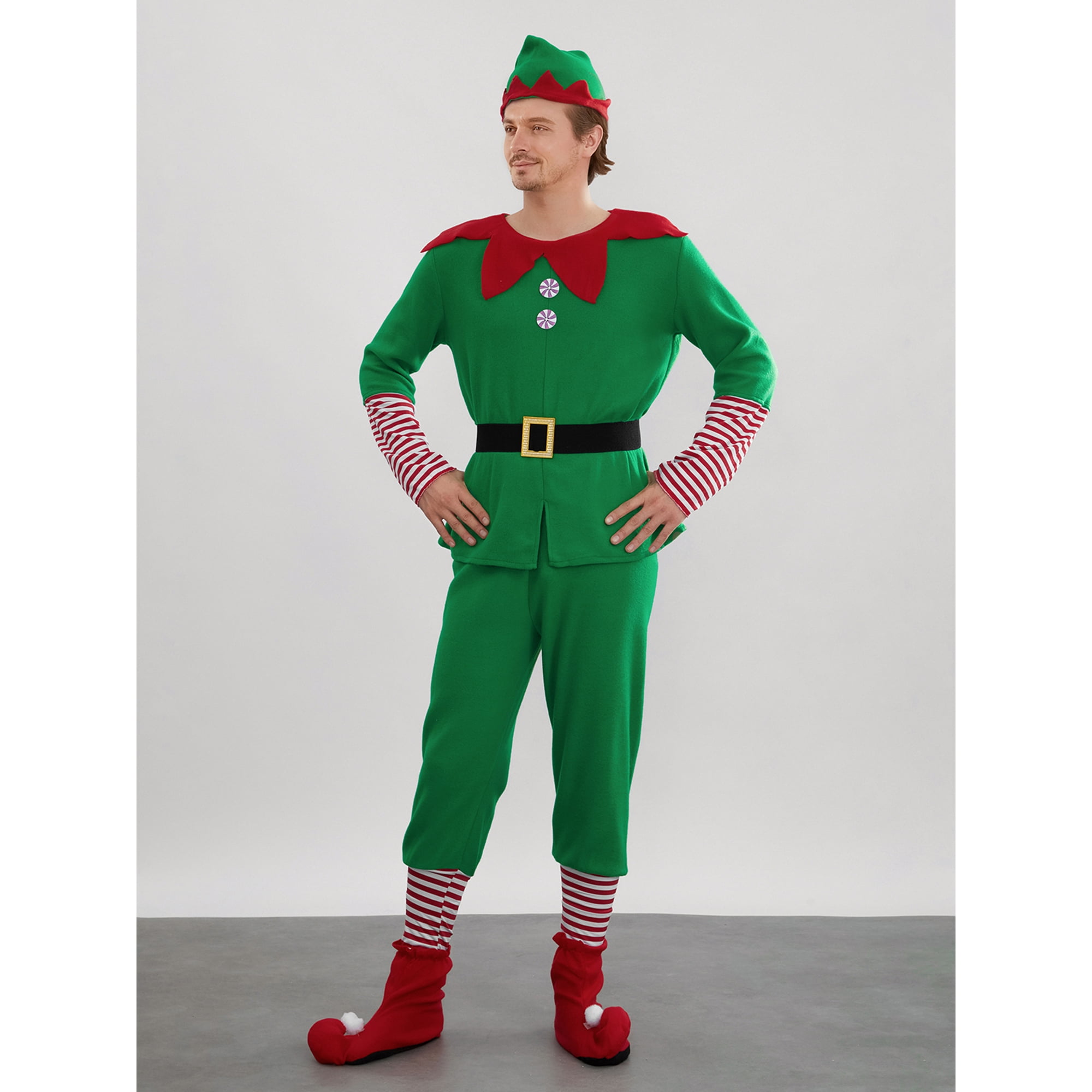 SUNSIOM Christmas Elf Costume for Parents and Child, Short Sleeve