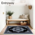 thumbnail image 3 of ODIKA 8'x10' Machine Washable Non-Slip Area Rug, Vintage Medallion Plush with Classic Style Motifs High Traffic Rug with Pad, Black, 594057, 3 of 8