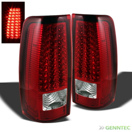 Chevy Silverado Tail Lamp For 2003-2006 Chevy Silverado 2005-2006 GMC Sierra LED R/C Tail Lights Lamp Set Pair Left+Right 2004 2005 ()