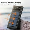 thumbnail image 5 of JTNeq Solar Power Bank with Integrated Cable, 20000mAh Capacity, and LED Light for Camping and Travel, 5 of 8