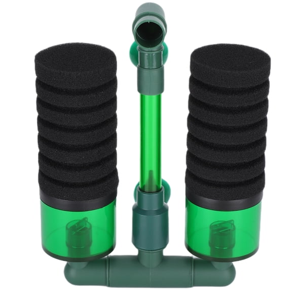 QANVEE Aquarium Bio-Chemical Double Sponge Filter Submersible Foam Fish Tank Cleaner with Container QS100A S Size 7.87 inches / 20 cm