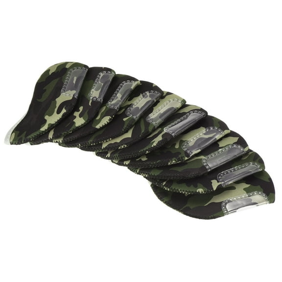 Uxcell Protection Sleeve Visible Window Golf Club Iron Head Covers Camouflage 10 Pack