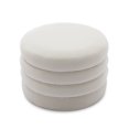 thumbnail image 2 of GZXS 22.4" Upholstered Velvet Ottoman in Ivory, Round Footrest Stool with Hidden Storage & Reversible Tray Lid, No-Assembly, 2 of 6