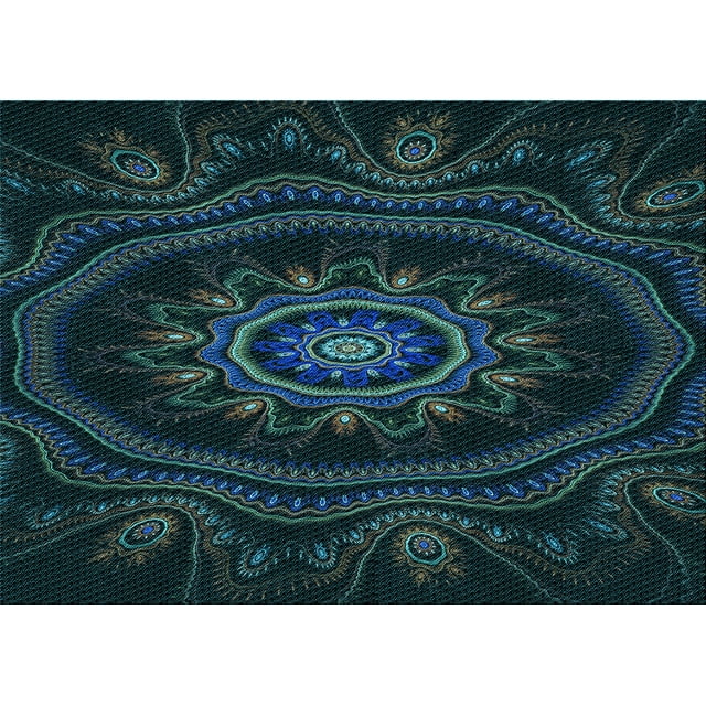Ahgly Company Machine Washable Indoor Rectangle Transitional Night Black Area Rugs, 8' x 10'