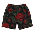 thumbnail image 3 of Uemuo Roses Pattern Men's Swim Trunks Hawaiian Beach Bathing Suit Swimsuits Beach Quick-Dry Shorts with Pockets-Large, 3 of 9