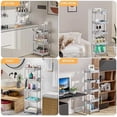 thumbnail image 6 of 5 Tier Rolling Utility Cart with Handle, Utility Cart Made of Multifunctional Storage Organizer Tool for Kitchen,Bathroom,Living Room,Office(Gray), 6 of 6