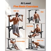 FED Fitness Sportsroyals Adjustable Power Tower 400lbs Max Weight Dip Station Pull up Bar Power Rack Push up Resistance Band for Home Gym