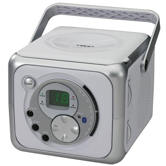 Jensen Bluetooth CD-R CD-RW Radio Boombox, Silver, CD-555A