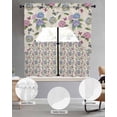 thumbnail image 3 of Pink Blue Hydrangea Kitchen Curtains Sets 36 Inch Length with Valance, Spring Summer Botanical Flowers Swag Valances and Tiers Curtain Set Drapes Swag Curtains for Living Room, Bathroom, Bedroom, 3 of 6