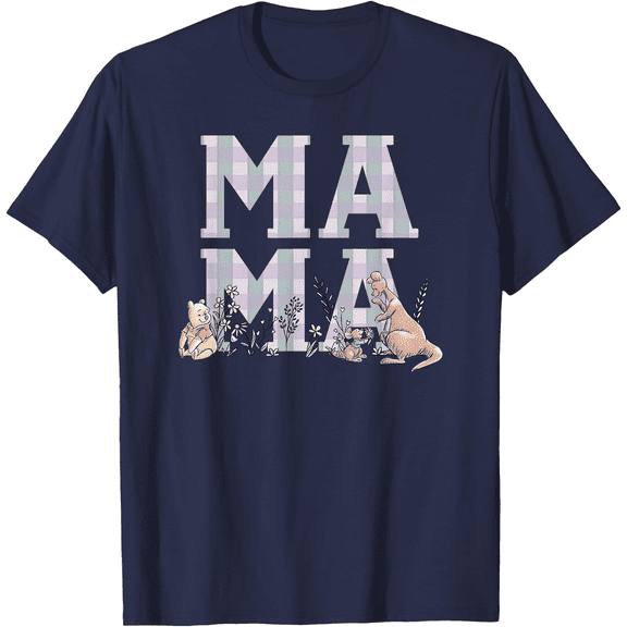 Winnie the Pooh Mother's Day Mama Grid Unisex Softstyle T-Shirt for Men Women Kids