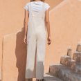 thumbnail image 6 of Women's Summer Sleeveless Bib Overalls Button Casual Loose Baggy Wide Leg Jumpsuits Romper with Pockets Womens Clothes, 6 of 7