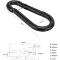 thumbnail image 2 of Carabiner Clip Black Spring Snap Hook 3 Inch Steel Link Buckle Heavy Duty 8x80mm, 2 of 5