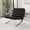 Black, variant on CRO Decor Mid Century Leather Black Recliner Chair with Stainless Steel Frame