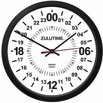 Trintec 24 Hour Military TIME SWL Zulu TIME White 24HR White Wall Clock 10"