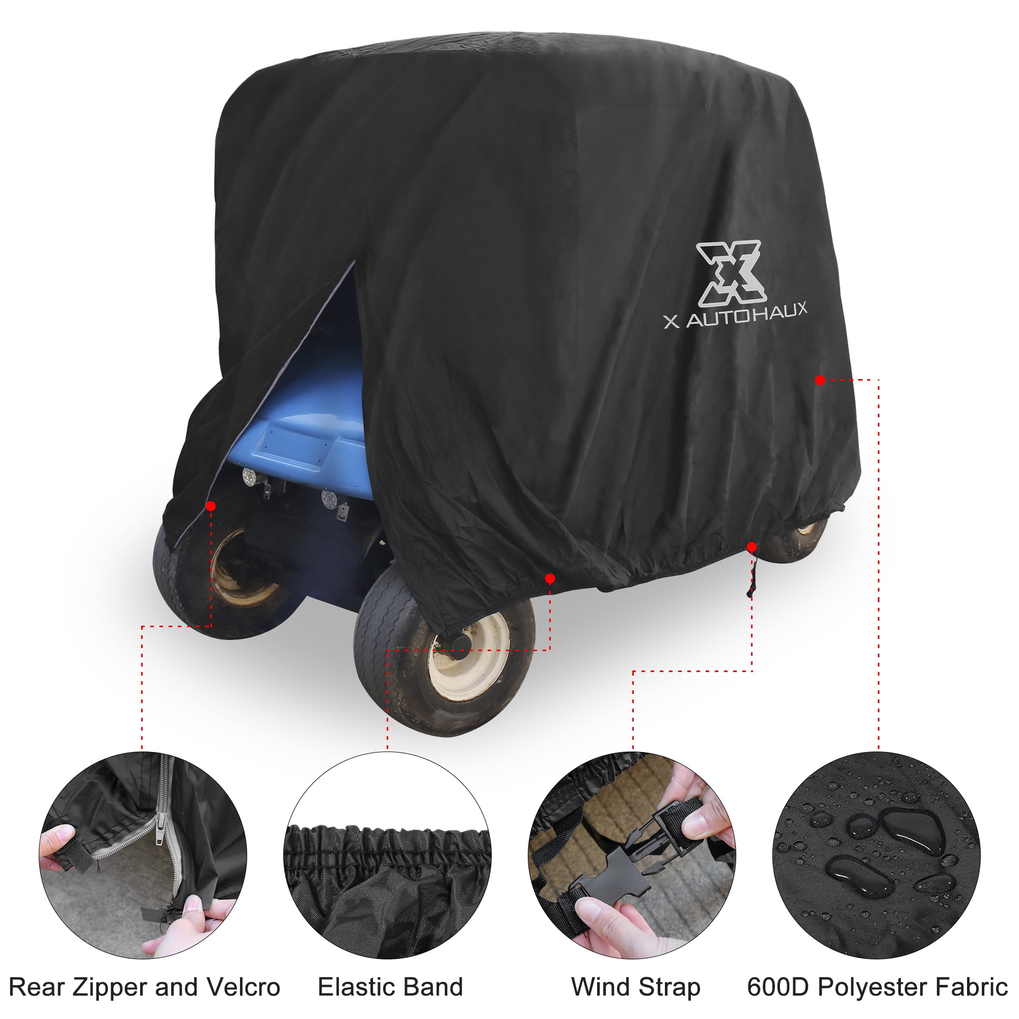 Unique Bargains Waterproof Dustproof Outdoor Golf Cart Protective Sun Rain Cover Black S