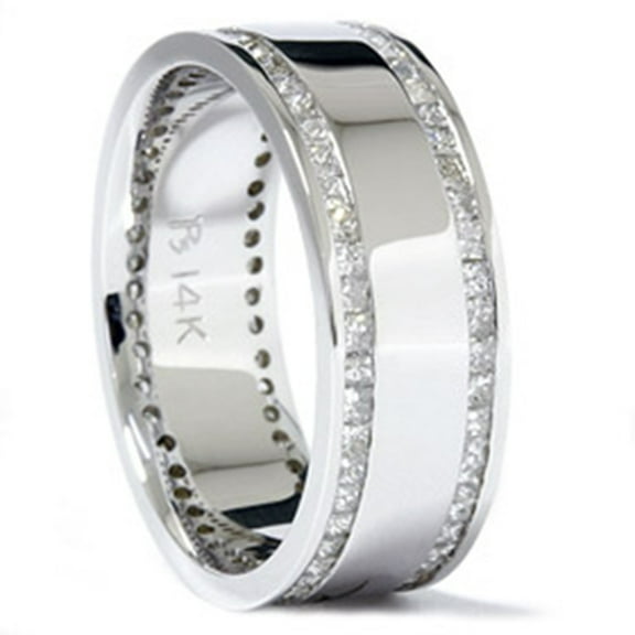 Pompeii 2ct Princess Cut Diamond Eternity Stackable 14K Ring (H/I,I1)