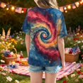 thumbnail image 4 of CCRFTGI Usa Flag Shirts for Child Boys Girls Size 7 Patriotic Cute Tops 4th Of July American Flag Tie Dye Outfits Red White and Blue Summer Tops 1776 T-Shirts Dark Blue 9-10 Years, 4 of 6