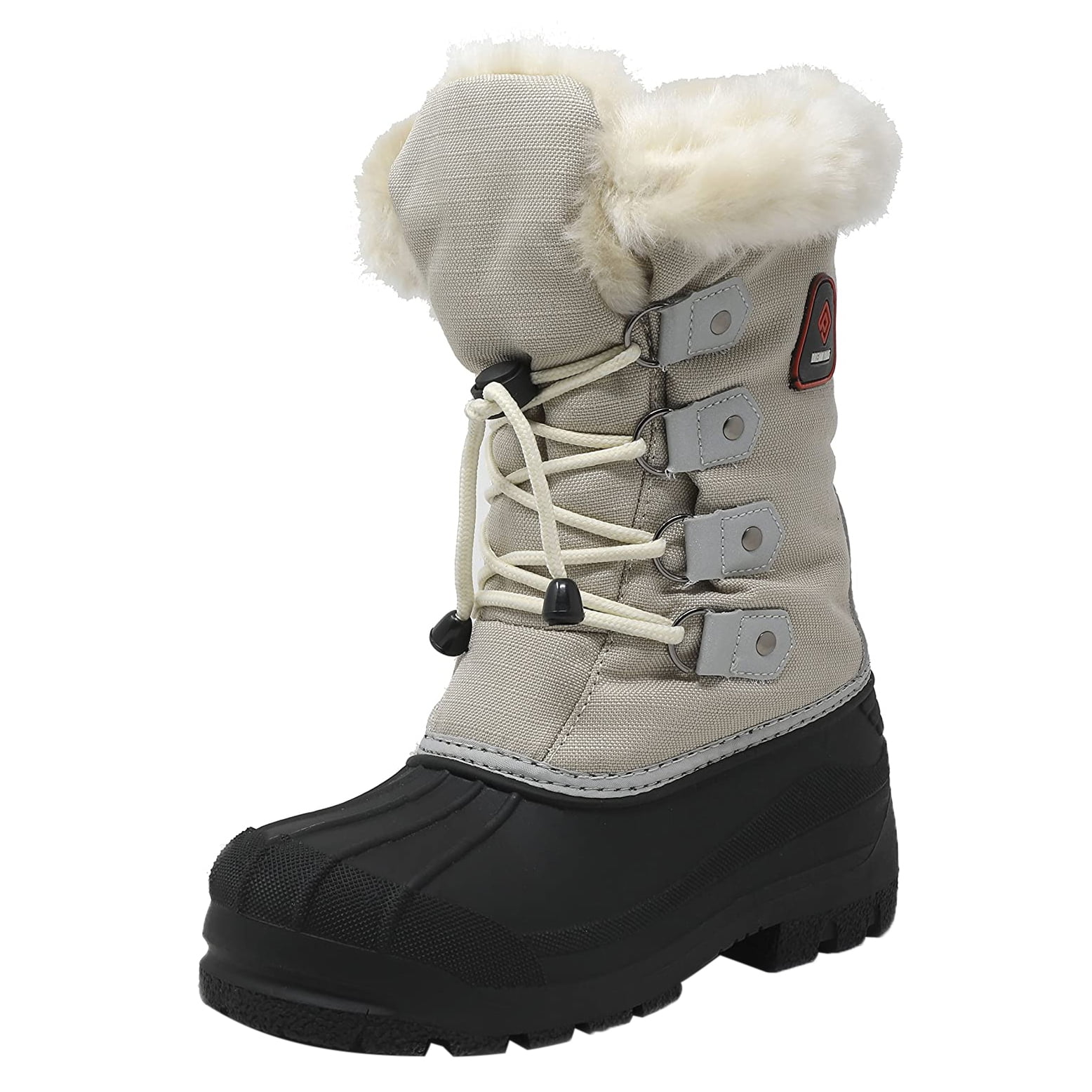 Boys and Girls Cold Weather Snow Boots Waterproof Outdoor Warm Faux Fur Lined Shoes 