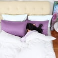 thumbnail image 4 of Unique Bargains Silky Satin Pillow Cases Covers Set of 2 Purple Travel, 4 of 8