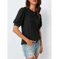 thumbnail image 5 of Women'S Tops Sweater Long Tunic Dressy Casual Blouses Business Cute Trendy Short Sleeve Shirt Black XXL, 5 of 9