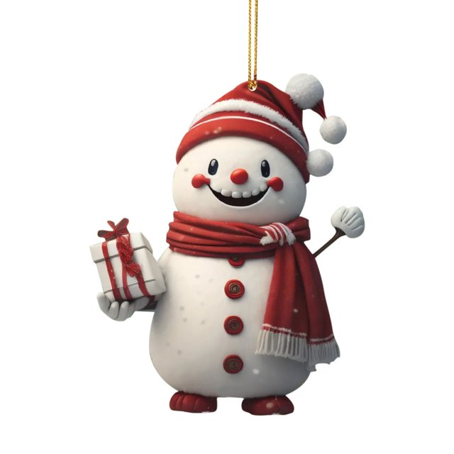 Adornos navideños de muñeco de nieve de acrílico Colgante navideño plano de acrílico Colgante de árbol de Navidad