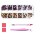 thumbnail image 2 of 1440 Pieces Crystal Crystal Rhinestones Nail Art Rhinestones with Pick Up Tweezers and Rhinestone Picker Dotting Pen, For Nail Polish, Apparel, DIY Crafts, 2 of 9