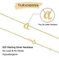 thumbnail image 6 of Turandoss 925 Sterling Silver Initial Necklace for Women Girls Dainty Alphabet Letter R Gold Cursive Initial Necklace for Women Mothers Day Mother’S Day Birthday Gifts Jewelry Necklace for Women, 6 of 7