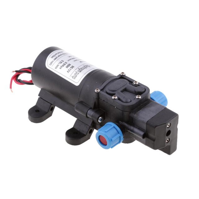 Riwesomey DC 12V 80W Motor High Pressure Pump Priming Diaphragm 5.5L/Min Water Self Herramientas de reparación de automóviles 0142YB