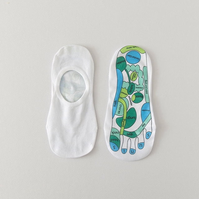 Calcetines con ilustración de puntos de acupuntura para hombres y mujeres Calcetines con masaje de puntos de acupuntura para pies Calcetines de algodón con masaje de pies para hombres y
