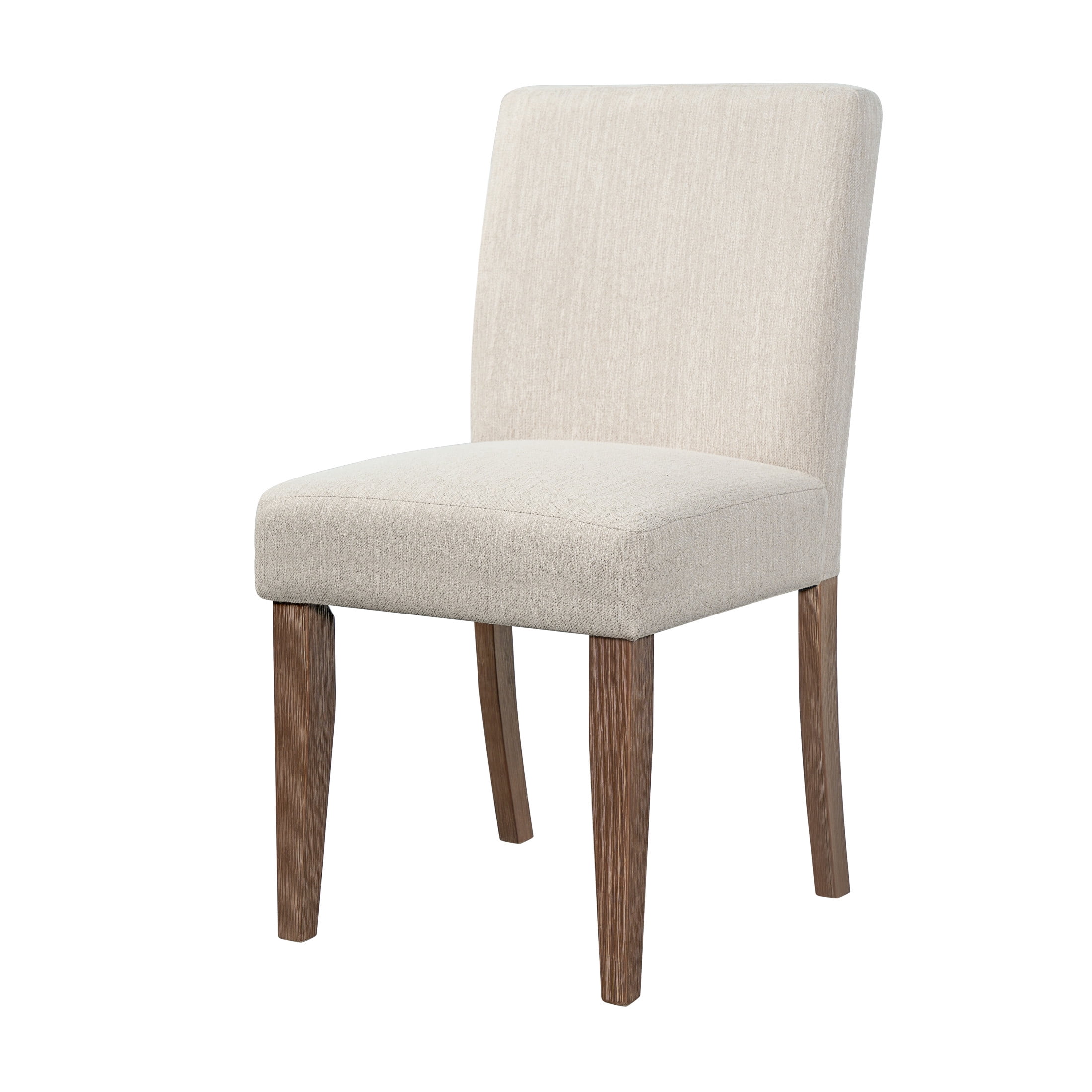 Christopher Knight Home Set of 6 Upholstered Dining Chairs with Solid Wood Legs, Walnut + Beige