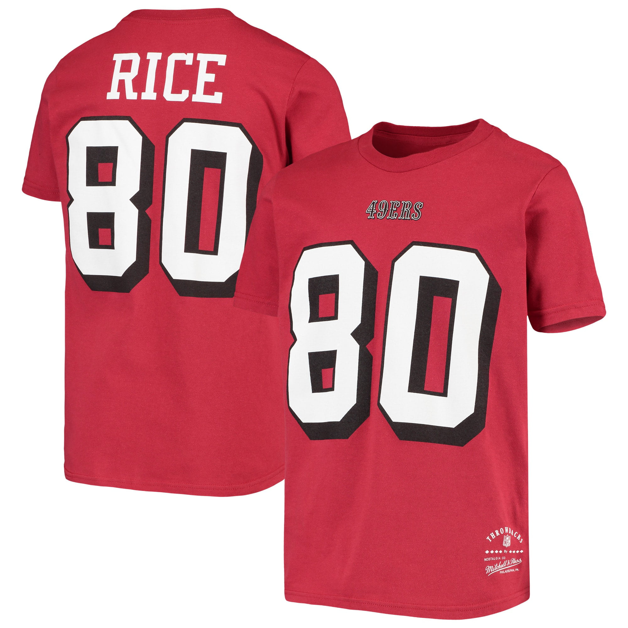 San Francisco 49ers Mitchell & Ness 1990 Jerry Rice #80 Replica Throwback Jersey 