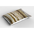 thumbnail image 2 of Ambesonne Marble Print Pillow Sham 2 Pack, Marble Rock Patterns, 26"x20", Mustard Brown, 2 of 3