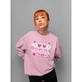 thumbnail image 2 of Good Vibes - Pink Emojis Graphic Women's Sweatshirt, 2 of 4