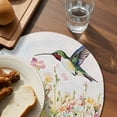 thumbnail image 3 of Floral Hummingbird Round 15 Inch Placemats Set of 8, Spring Watercolor Flowers HeatResistant Non Slip Place Mats for Dining Table, Wipeable Braided Kitchen Table Mats for Housewarming, 3 of 9